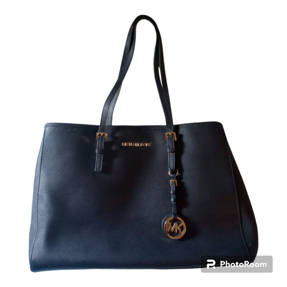 Michael kors saffiano leather black handbag / tote